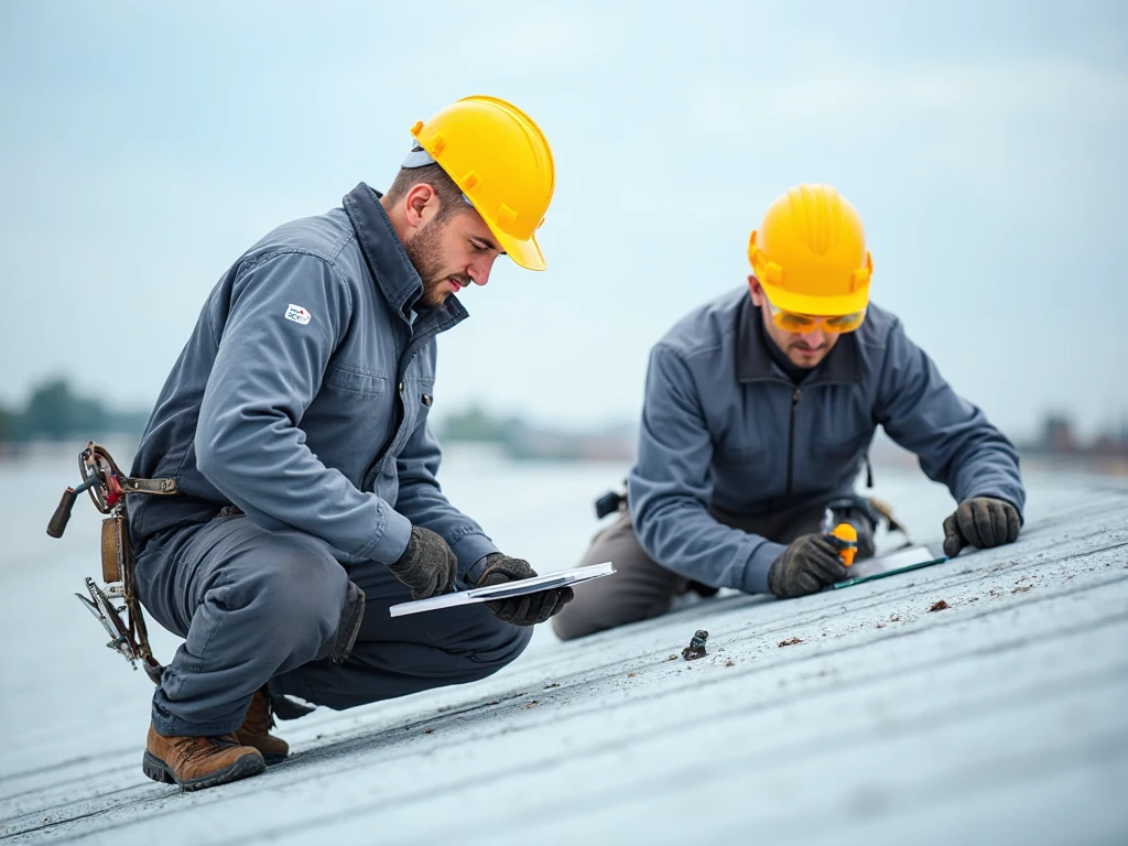 Professional roofers doing Roof Maintenance & Inspection