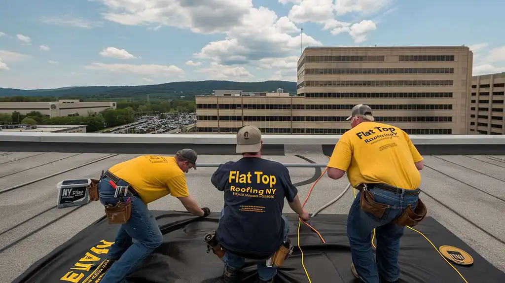 Professional roofers doing Roof Maintenance & Inspection