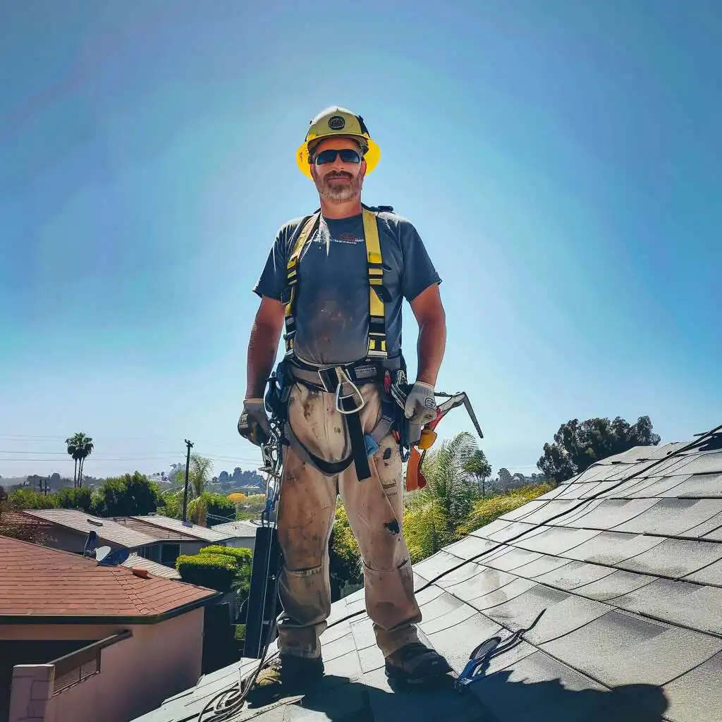 Flat Top roofing image of roofer smiling at the camera